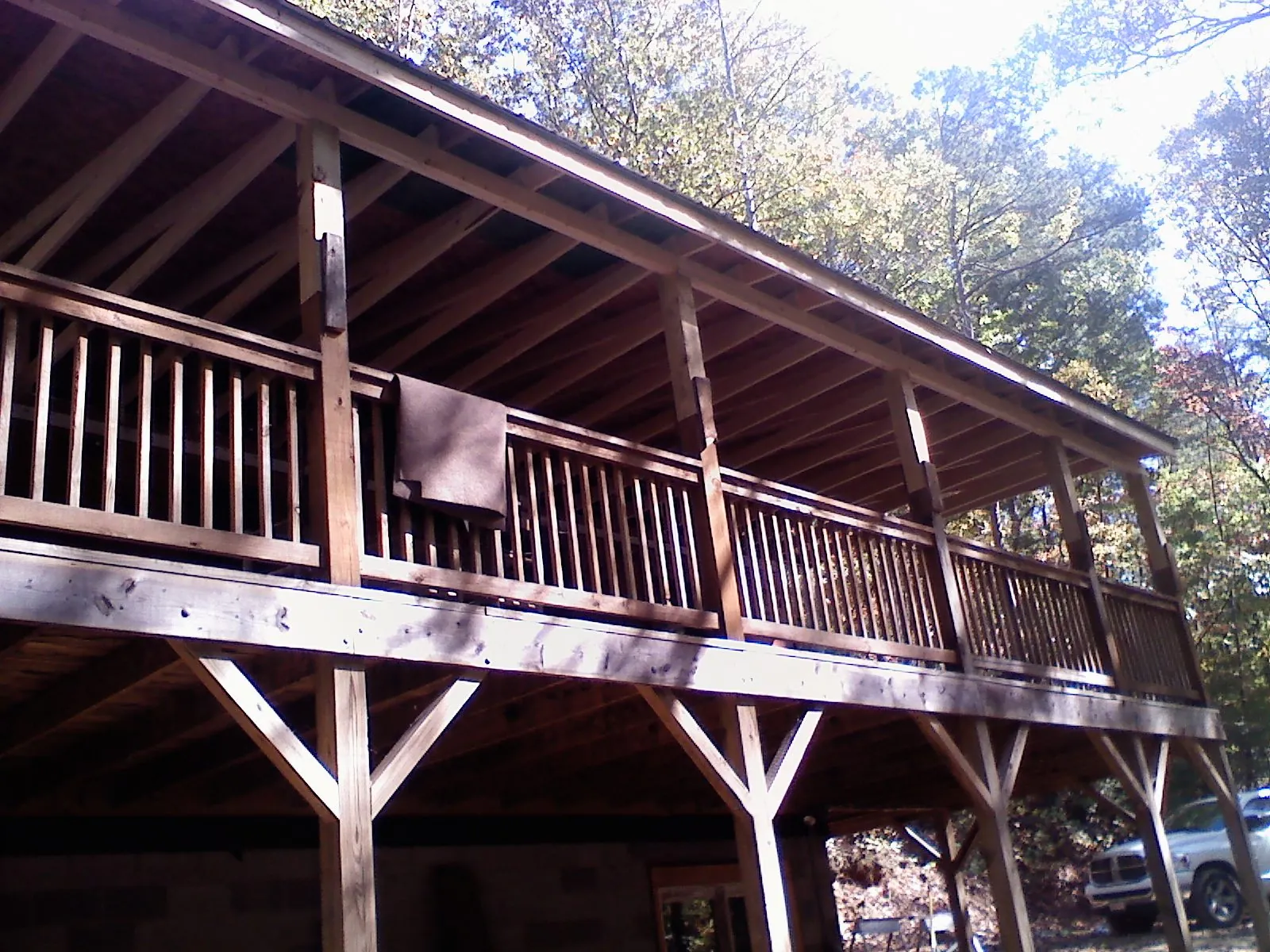 Timber framing under a new elevated porch and deck — Roof Leak Repair in Wessington Springs by Roofing Brothers